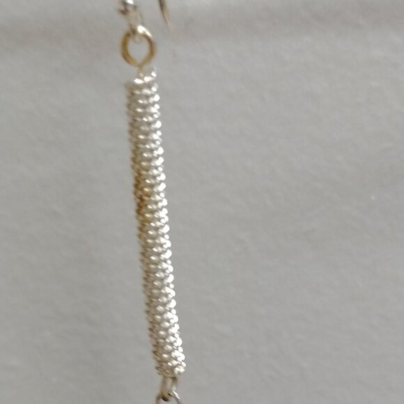 Sterling Silver & Jet Carved Knot Bead Earrings - Picture 4 of 8